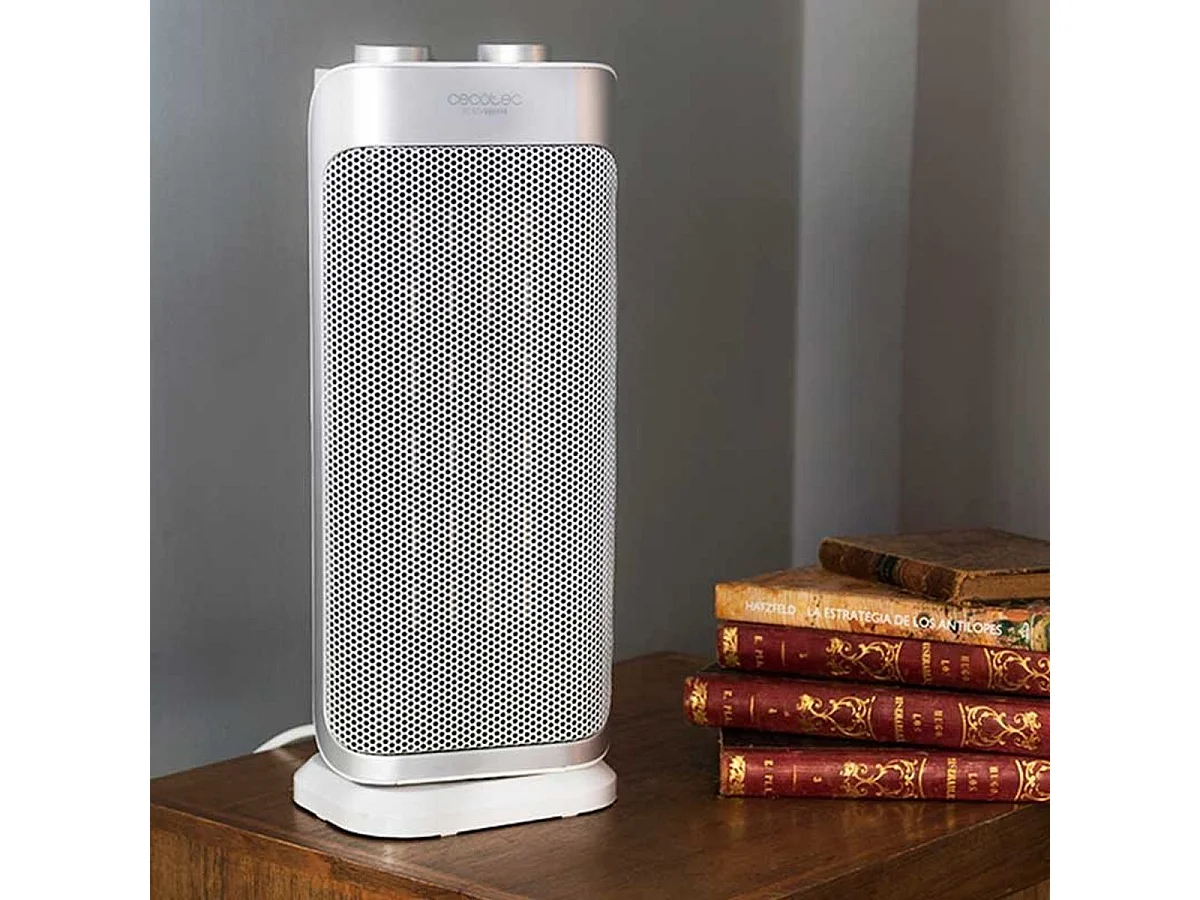 Calefactor cerámico vertical Ready Warm 6250 Ceramic Sky Style Cecotec oscilante 2000W blanco