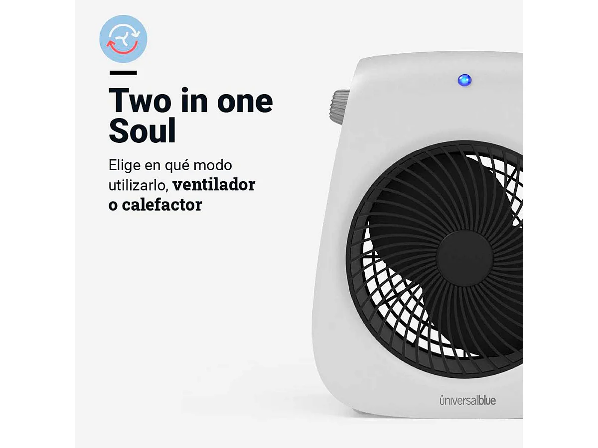 Calefactor ventilador Bávaro 4020 Universal Blue 2000W blanco