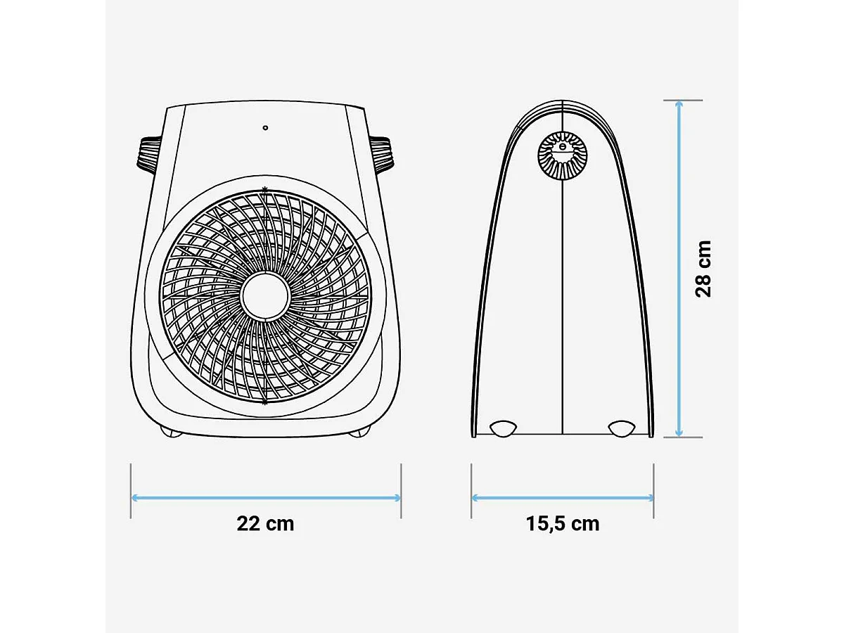 Calefactor ventilador Bávaro 4020 Universal Blue 2000W blanco