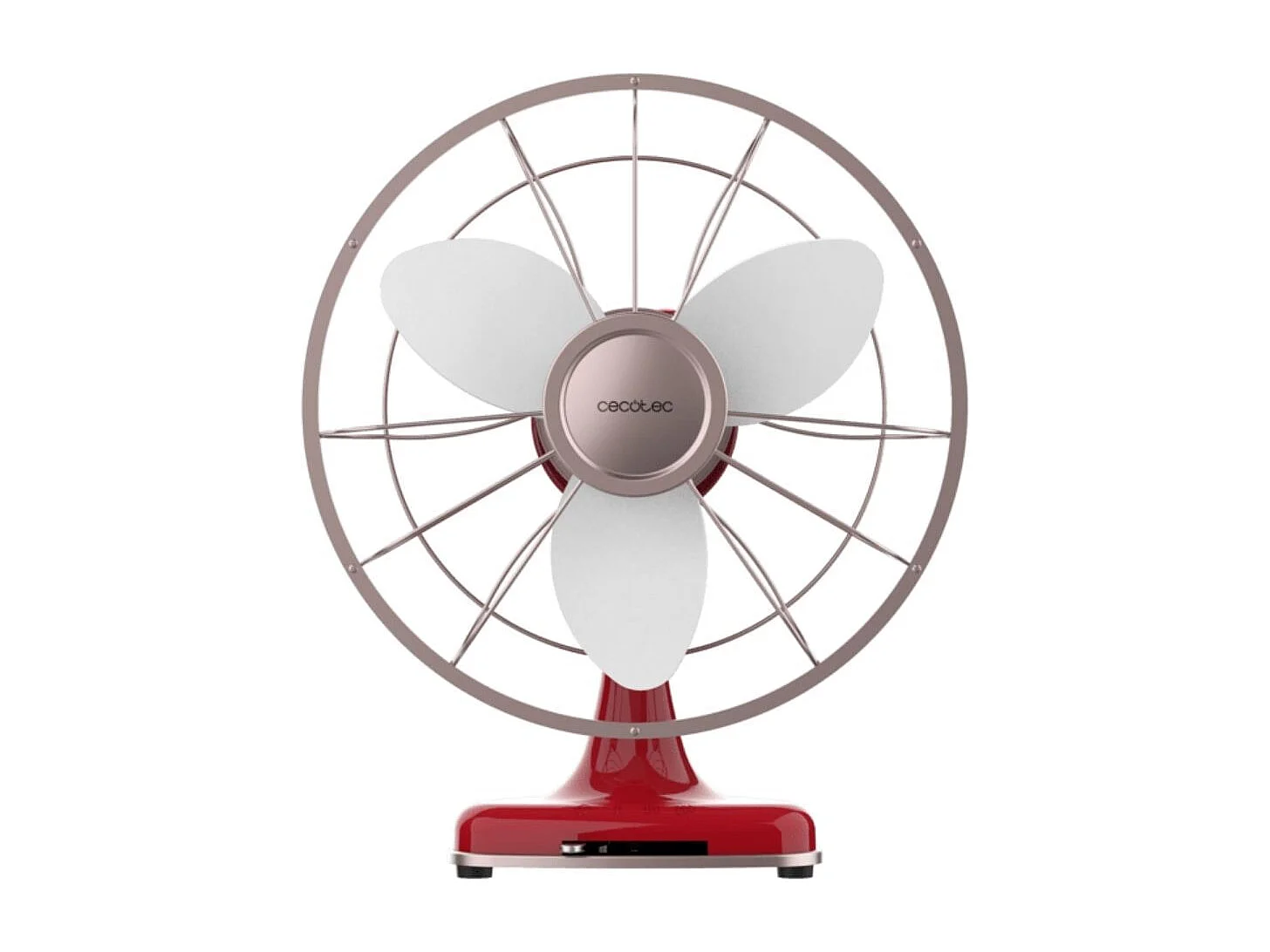 Ventilador de sobremesa Cecotec EnergySilence 1090 RetroDesk Design 40W 3 velocidades orientable rojo Ø30 cm