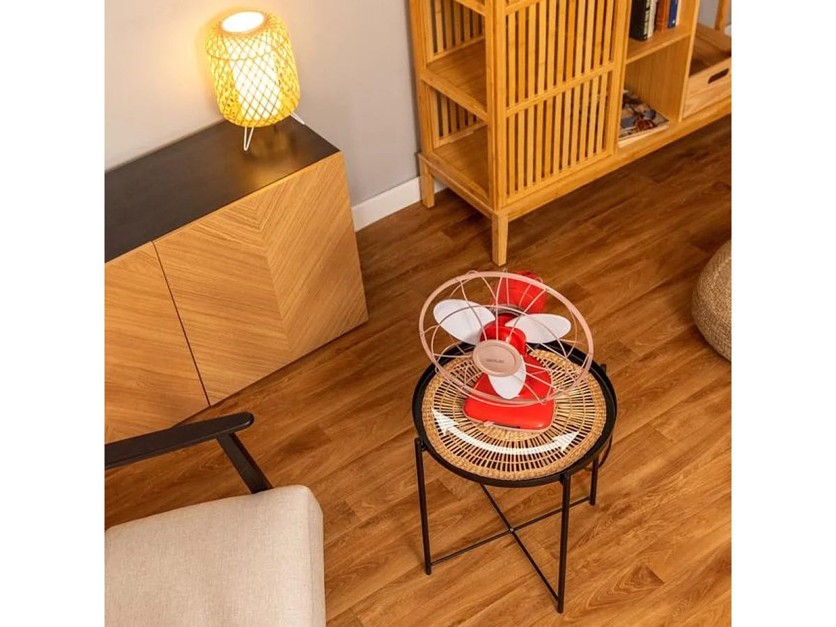Ventilador de sobremesa Cecotec EnergySilence 1090 RetroDesk Design 40W 3 velocidades orientable rojo Ø30 cm