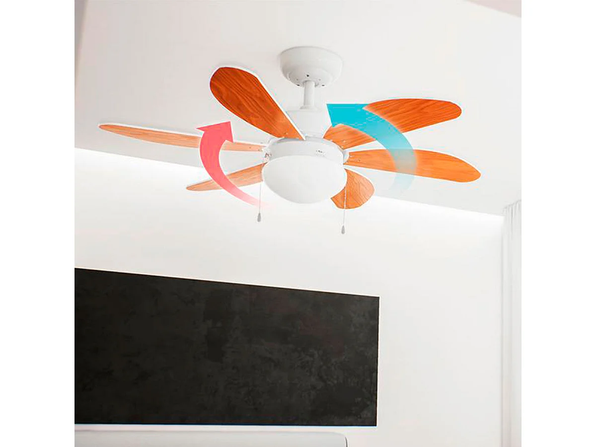 Ventilador de techo Cecotec EnergySilence Aero 360 50W 6 aspas reversibles blanco/marrón