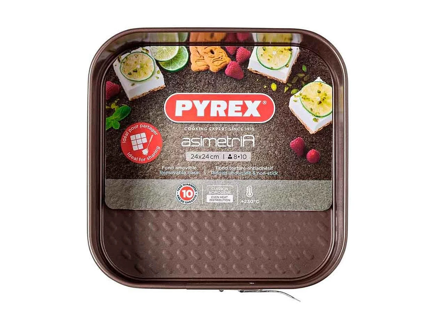 Pyrex Moule à Charnières Carré 24 cm antiadhésif sans PFAS