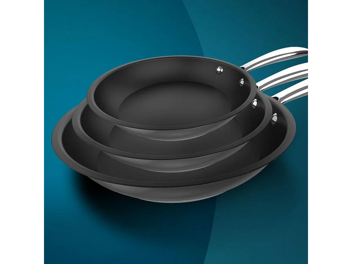 Set de 3 sartenes Cecotec Polka Classy 20-24-28 Bucket Steel acero inoxidable negro Ø20/Ø24/Ø28 cm