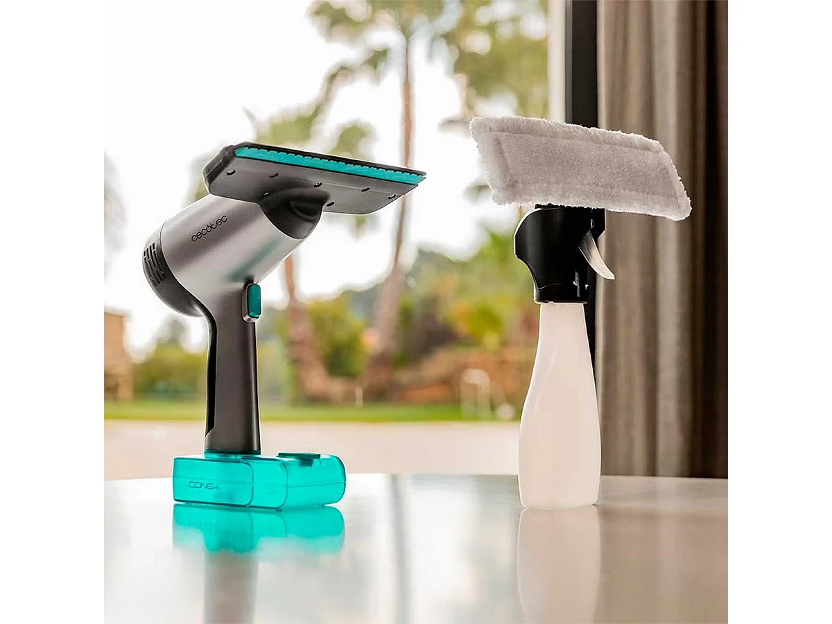 Aspirador limpiacristales Cecotec Conga Rockstar 3700 Glass 3 en 1 con accesorios inox