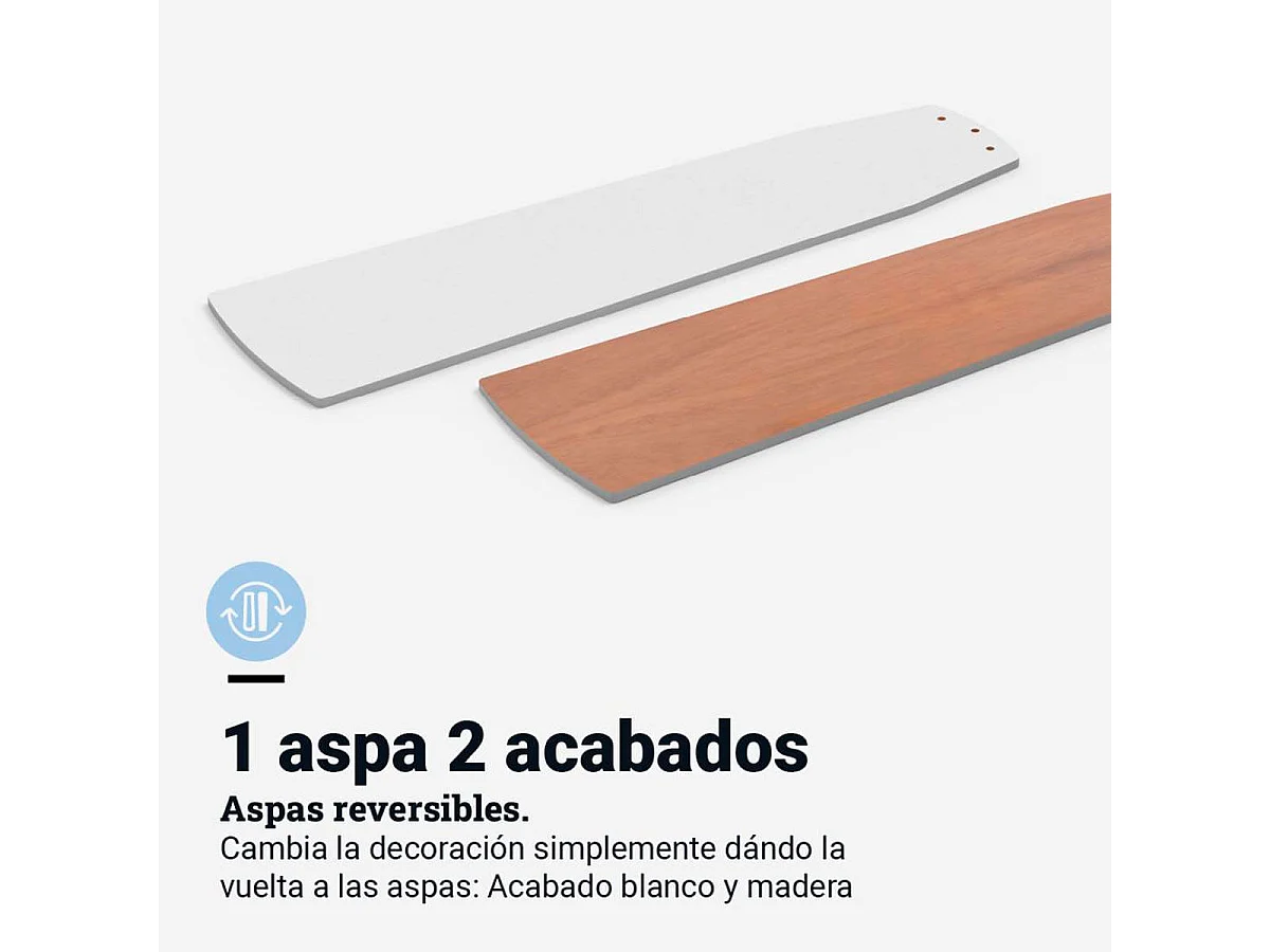 Ventilador de techo Morget 6042W Universal Blue 5 aspas mando a distancia blanco/natural Ø106 cm