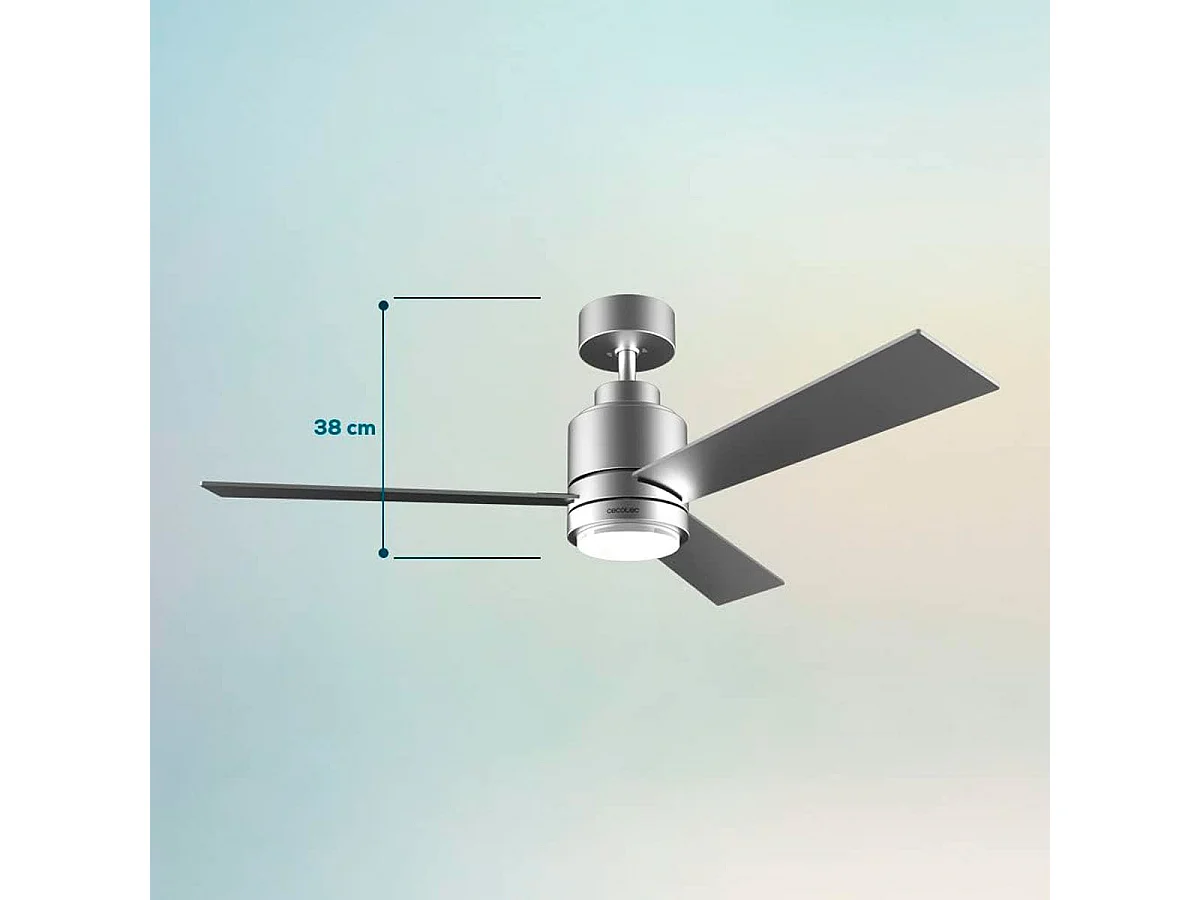 Ventilador de techo Cecotec EnergySilence Aero 4850 Style 30W 3 aspas mando a distancia plata Ø122 cm