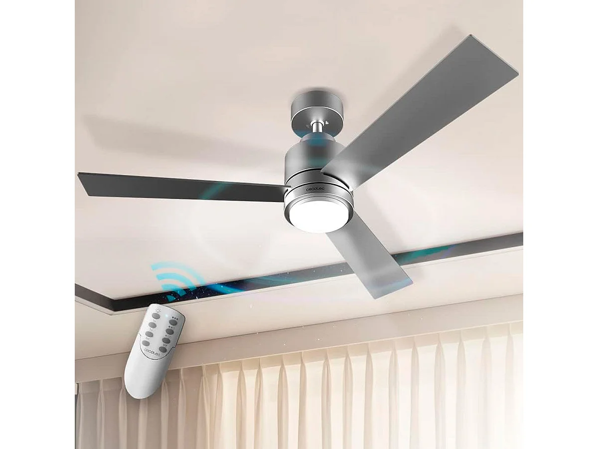 Ventilador de techo Cecotec EnergySilence Aero 4850 Style 30W 3 aspas mando a distancia plata Ø122 cm
