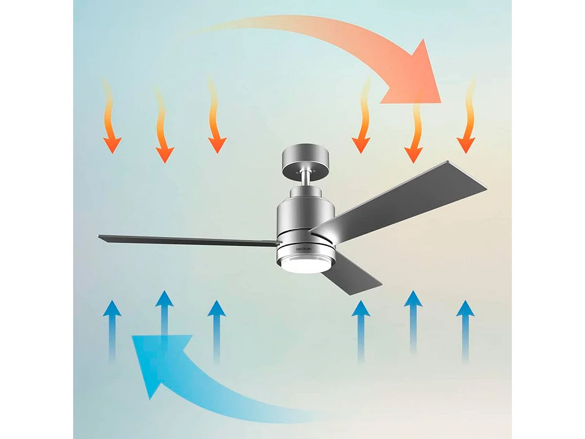 Ventilador de techo Cecotec EnergySilence Aero 4850 Style 30W 3 aspas mando a distancia plata Ø122 cm