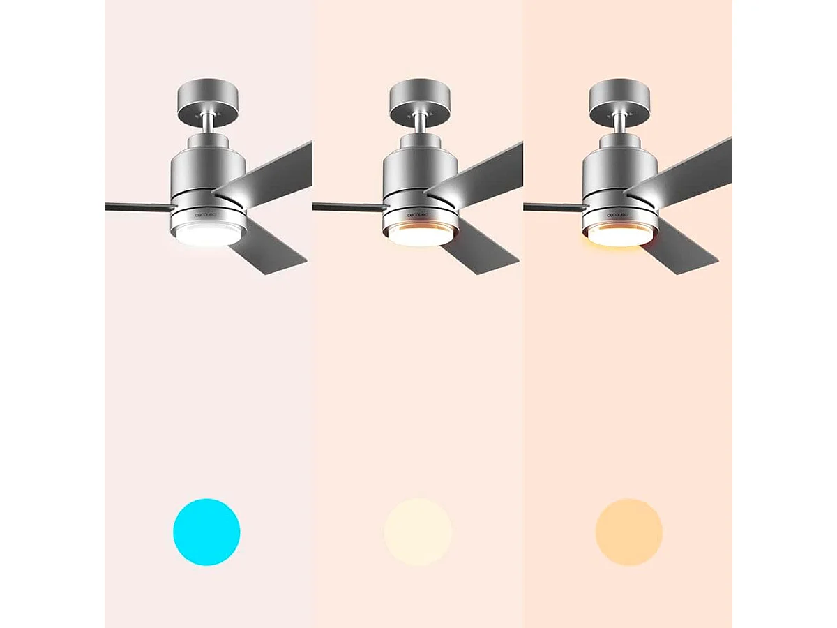 Ventilador de techo Cecotec EnergySilence Aero 4850 Style 30W 3 aspas mando a distancia plata Ø122 cm