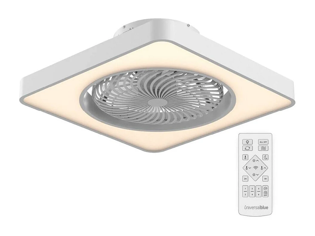 Ventilador de techo Solano 36W aspas ocultas mando a distancia blanco Ø48 cm