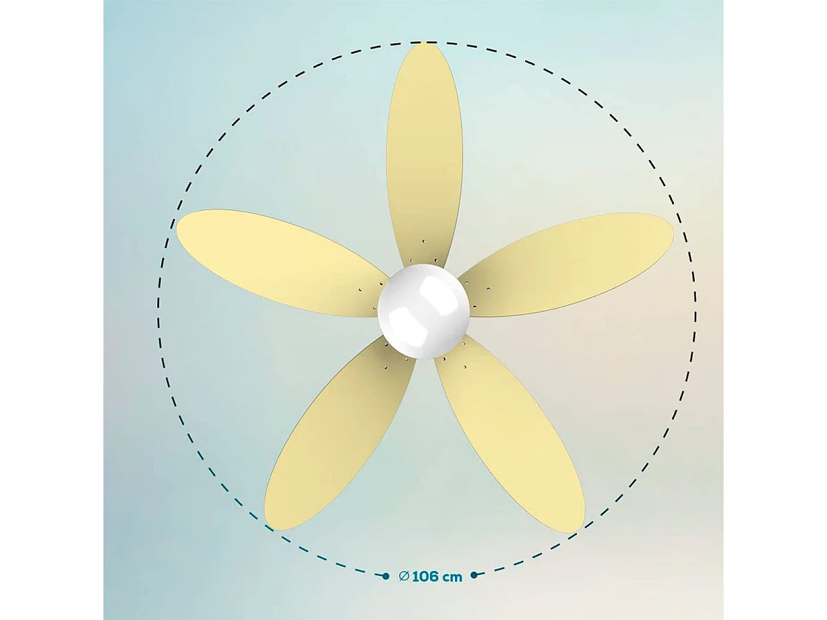 Ventilador de techo Cecotec EnergySilence Aero 4260 SunLight 40W función verano/invierno amarillo Ø106 cm