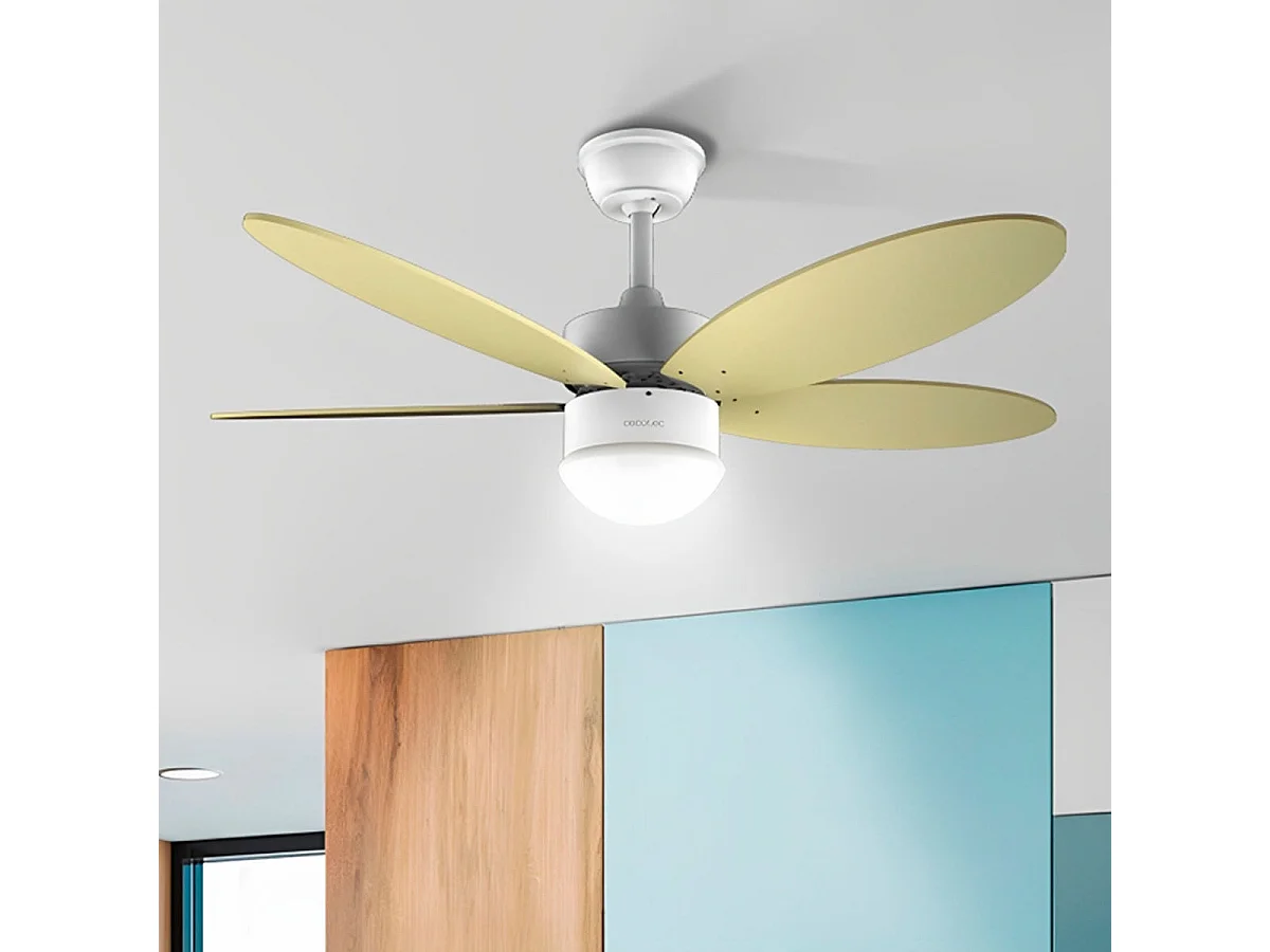 Ventilador de techo Cecotec EnergySilence Aero 4260 SunLight 40W función verano/invierno amarillo Ø106 cm