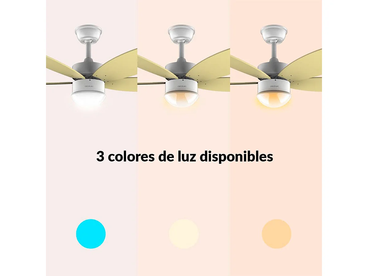 Ventilador de techo Cecotec EnergySilence Aero 4260 SunLight 40W función verano/invierno amarillo Ø106 cm