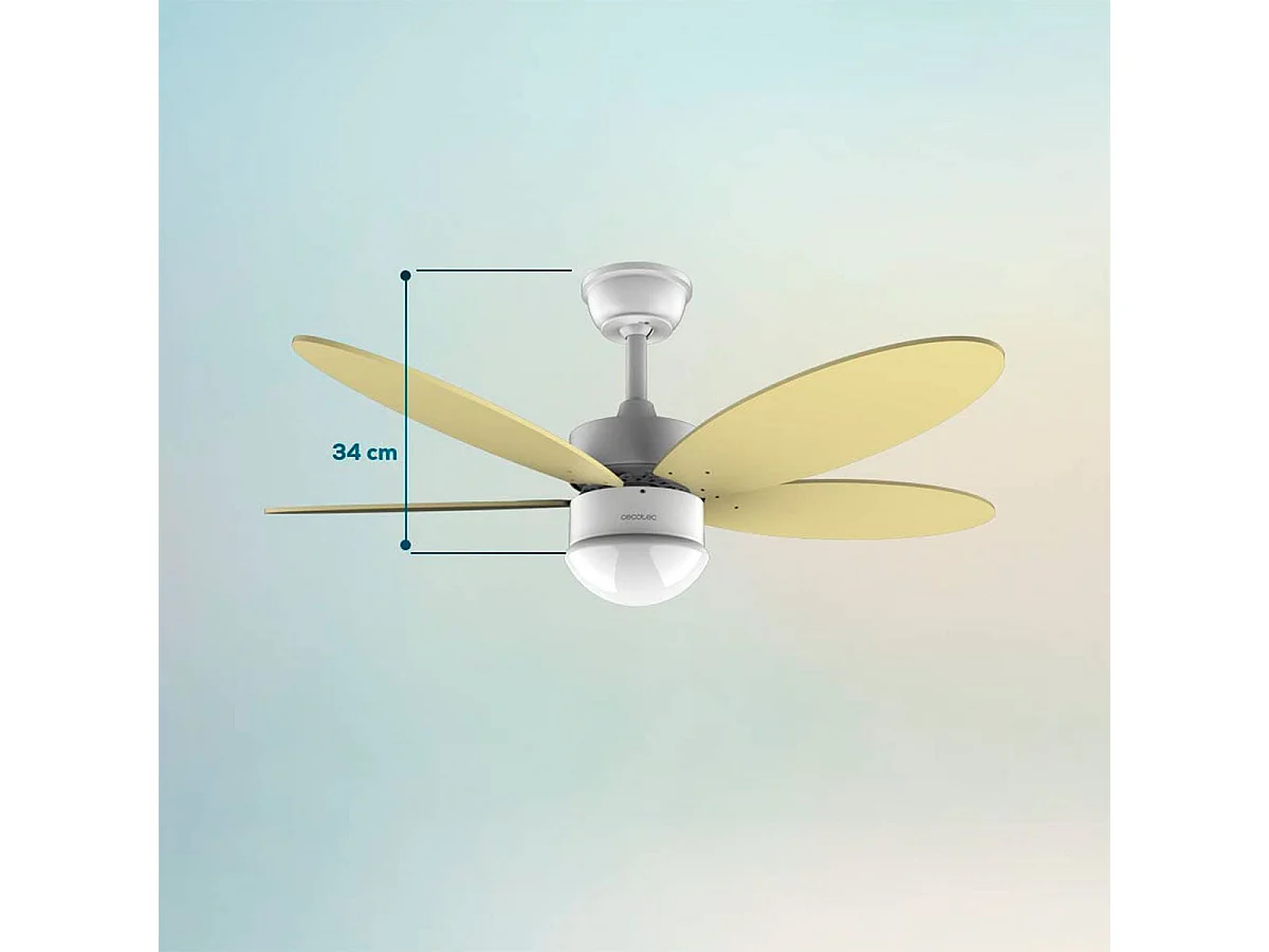 Ventilador de techo Cecotec EnergySilence Aero 4260 SunLight 40W función verano/invierno amarillo Ø106 cm