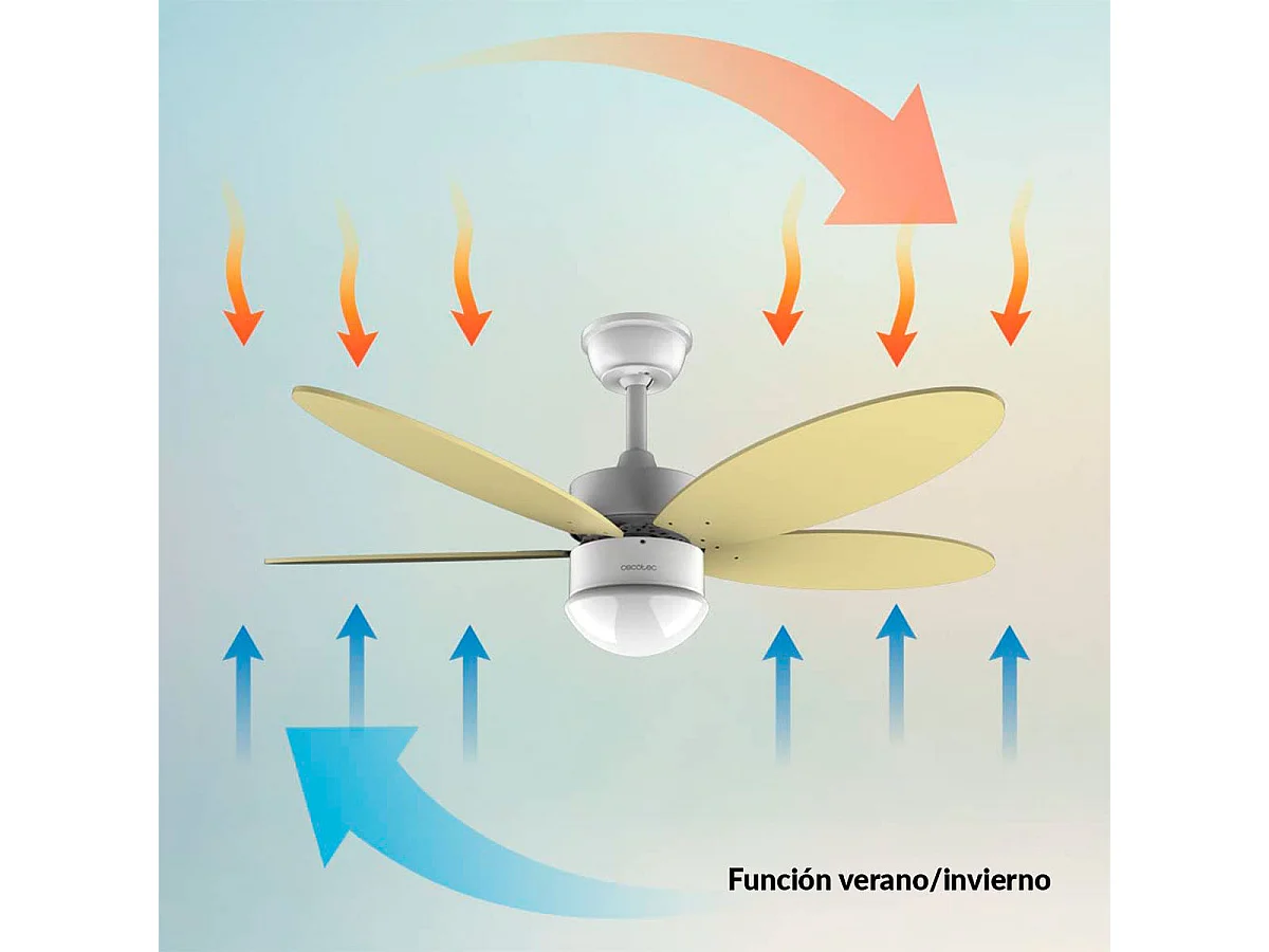 Ventilador de techo Cecotec EnergySilence Aero 4260 SunLight 40W función verano/invierno amarillo Ø106 cm