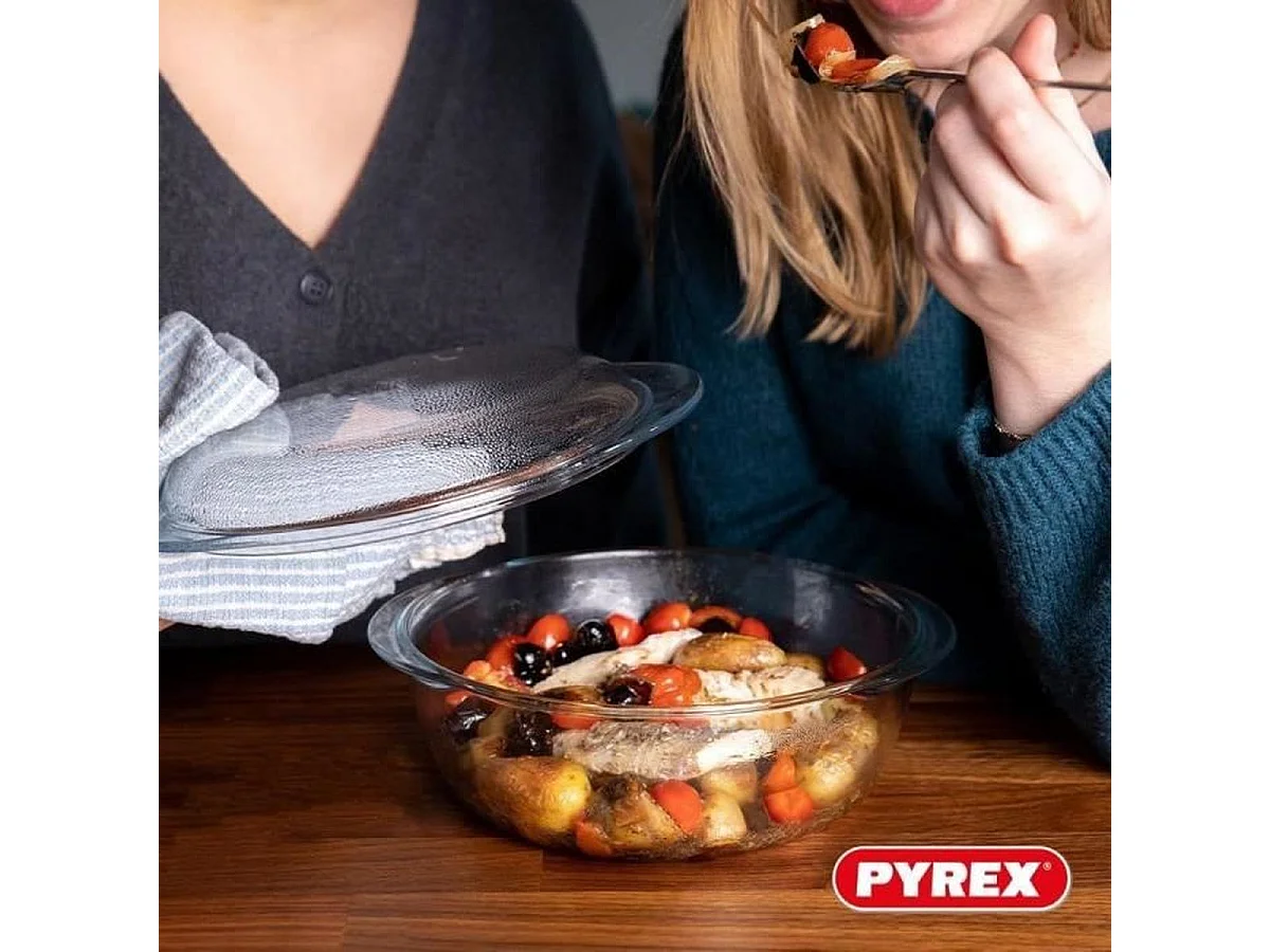 Cacerola de vidrio Essentials Pyrex forma redonda con tapa 2,1L