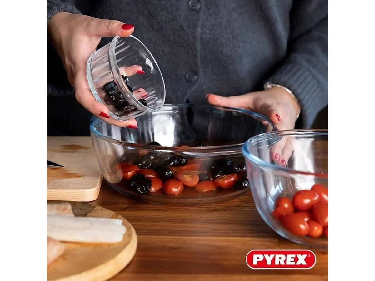 Cacerola de vidrio Essentials Pyrex forma redonda con tapa 2,1L