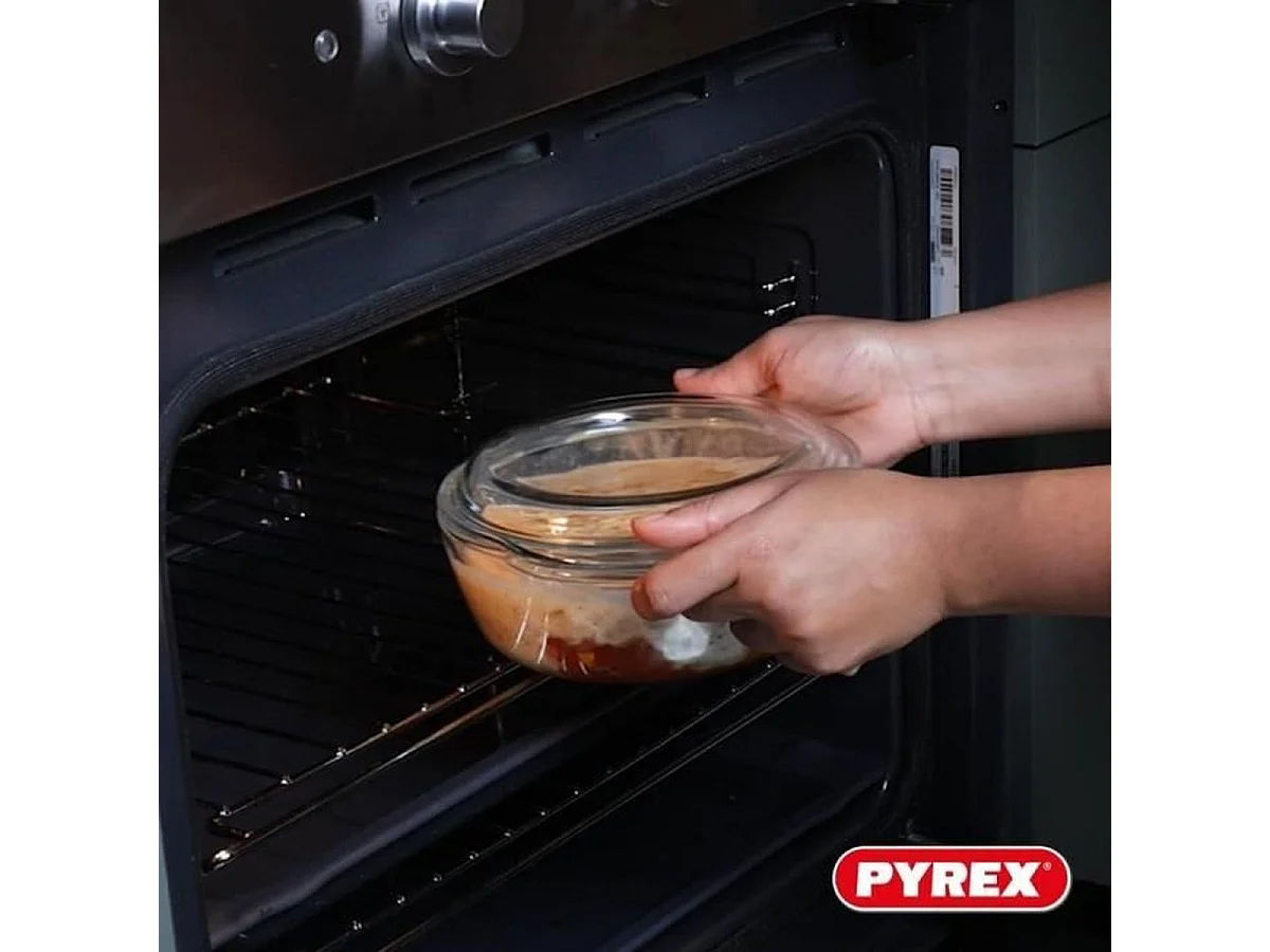 Cacerola de vidrio Essentials Pyrex forma redonda con tapa 2,1L