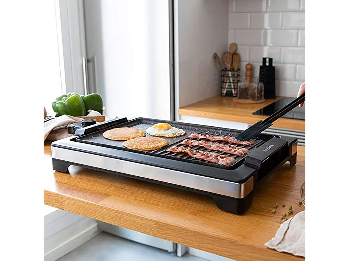 Plancha eléctrica Cecotec Tasty&Grill 2000 Inox MixStone 2000W negro/inox
