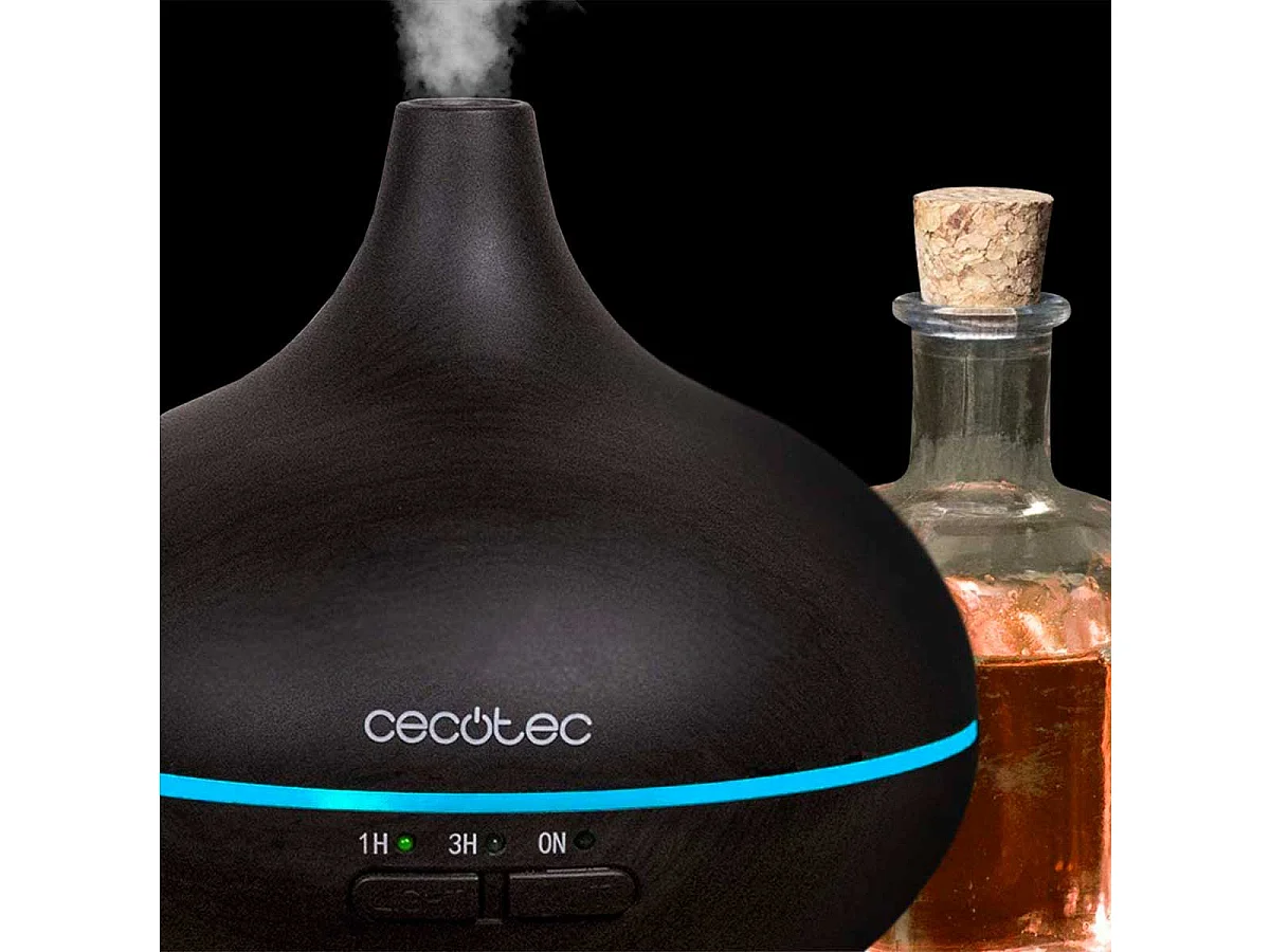 Humidificador Cecotec Pure Aroma 150 Yin luz LED 150ml negro