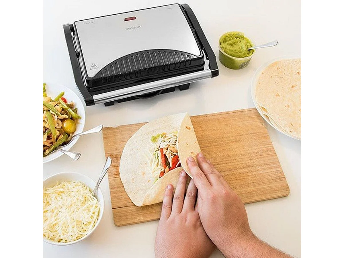 Parrilla eléctrica Cecotec Rock'n Grill 1000W negro/inox