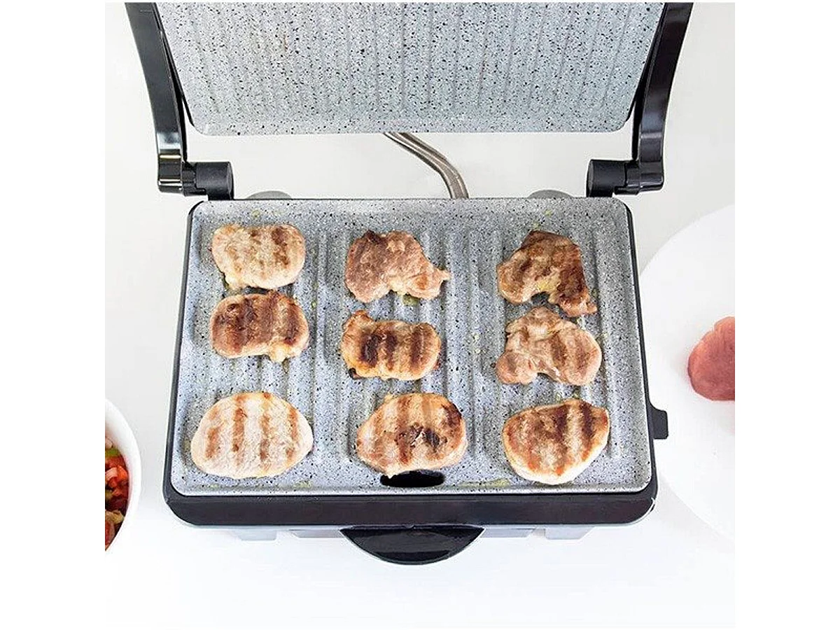 Parrilla eléctrica Cecotec Rock'n Grill 1000W negro/inox