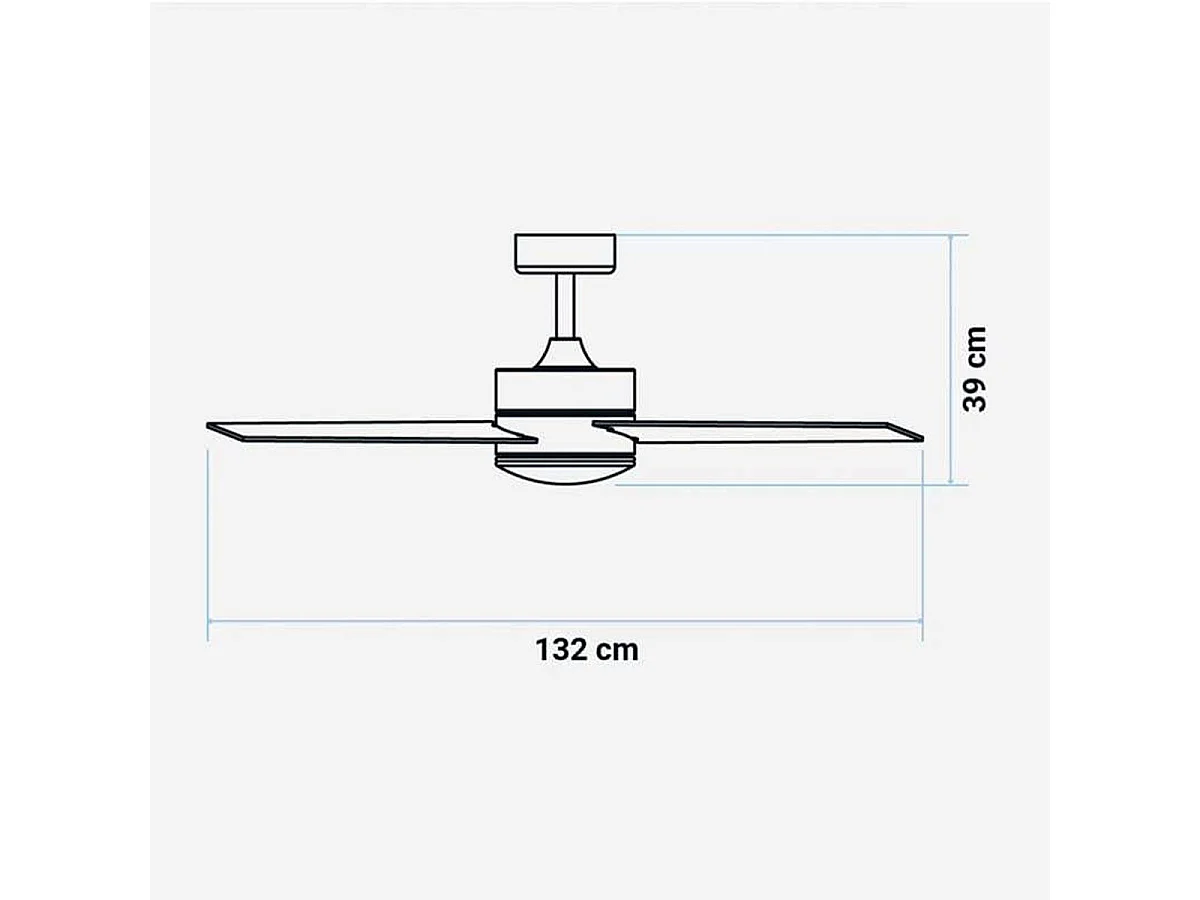 Ventilador de techo Bora 4052BDC Universal Blue 70W con luz LED motor DC negro/madera