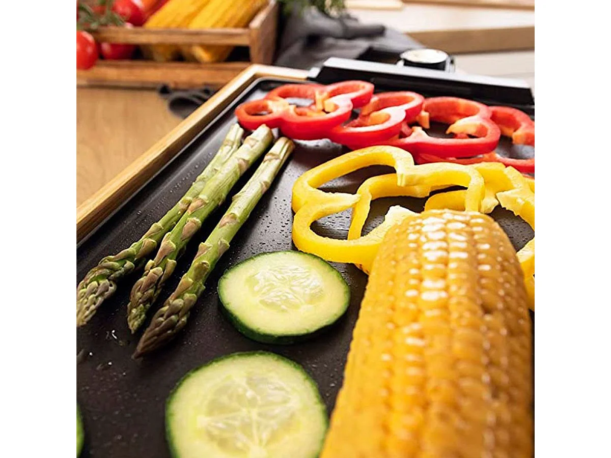Plancha eléctrica Cecotec Tasty&Grill 2000 Bamboo 2000W madera/negro