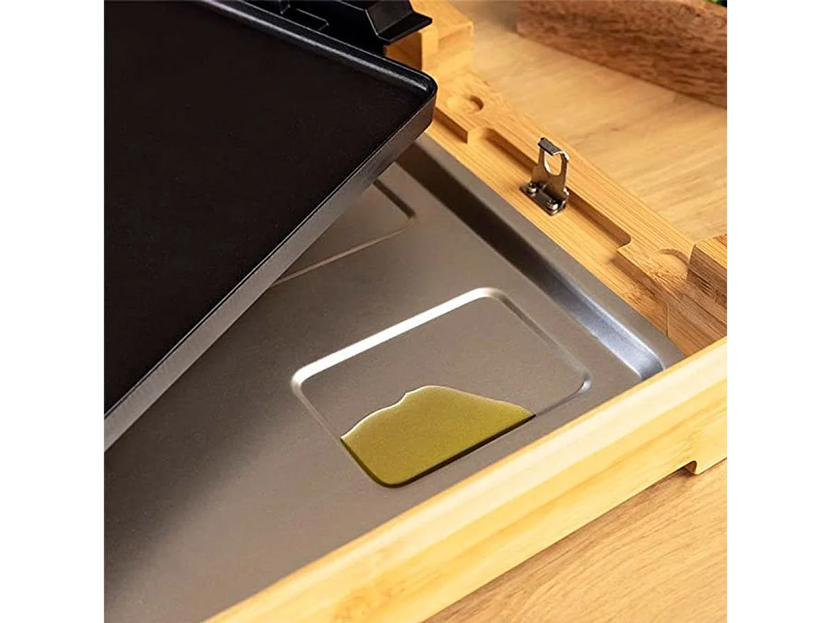 Plancha eléctrica Cecotec Tasty&Grill 2000 Bamboo 2000W madera/negro