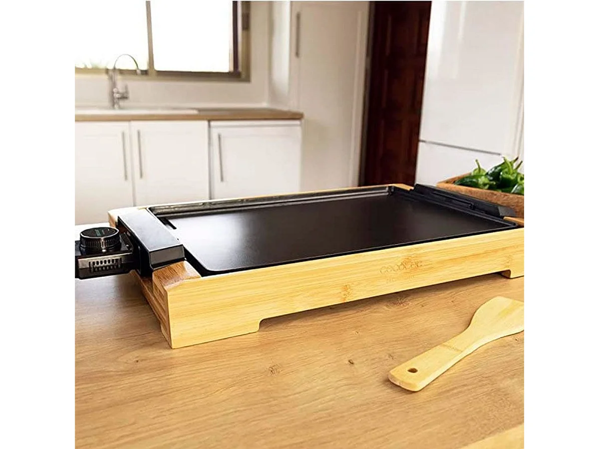 Plancha eléctrica Cecotec Tasty&Grill 2000 Bamboo 2000W madera/negro