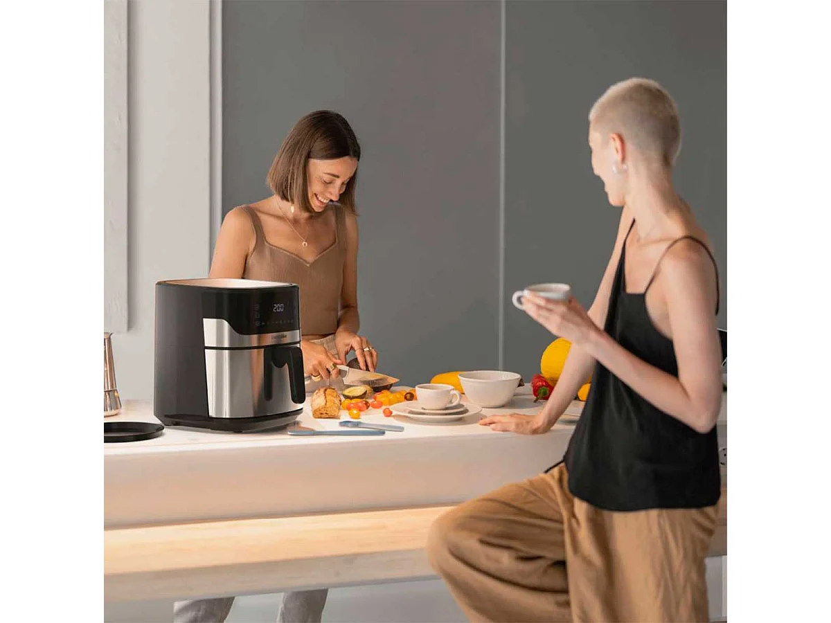 Freidora de aire Air Crispy 6006B Universal Blue 1600W 6,5L con accesorios negro/inox