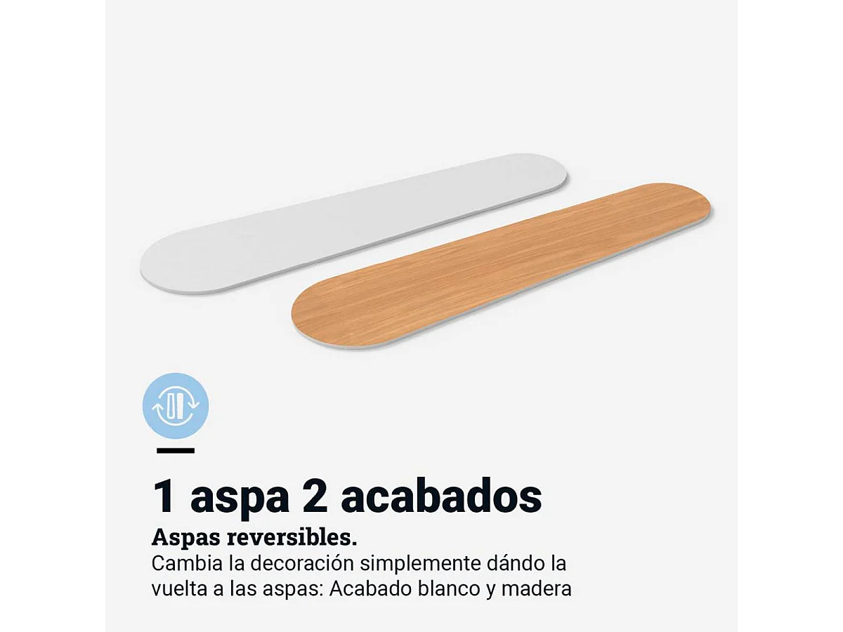 Ventilador de techo Etesios 6042W Universal Blue 50W 5 aspas reversibles blanco/natural Ø106 cm