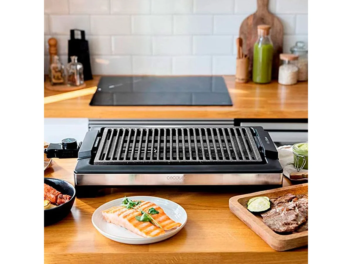 Plancha eléctrica Cecotec Tasty&Grill 2000 Inox LineStone 2000W negro/inox