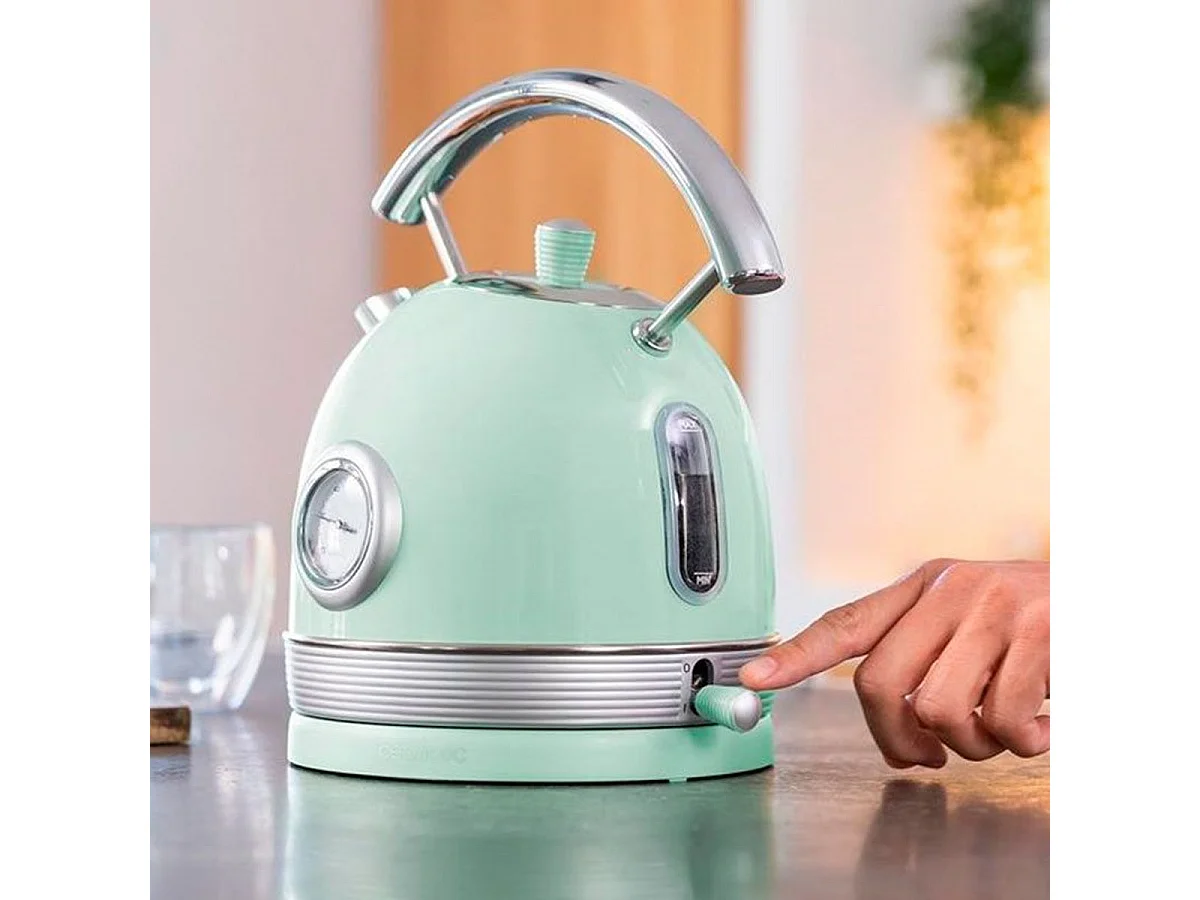 Hervidor de agua Cecotec Thermosense 420 Vintage Light Green 2200W 1,8L verde