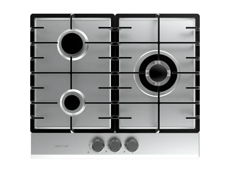 Placa de gas Cecotec Bolero Squad G 3200F 6250W 3 fuegos inox 58 cm