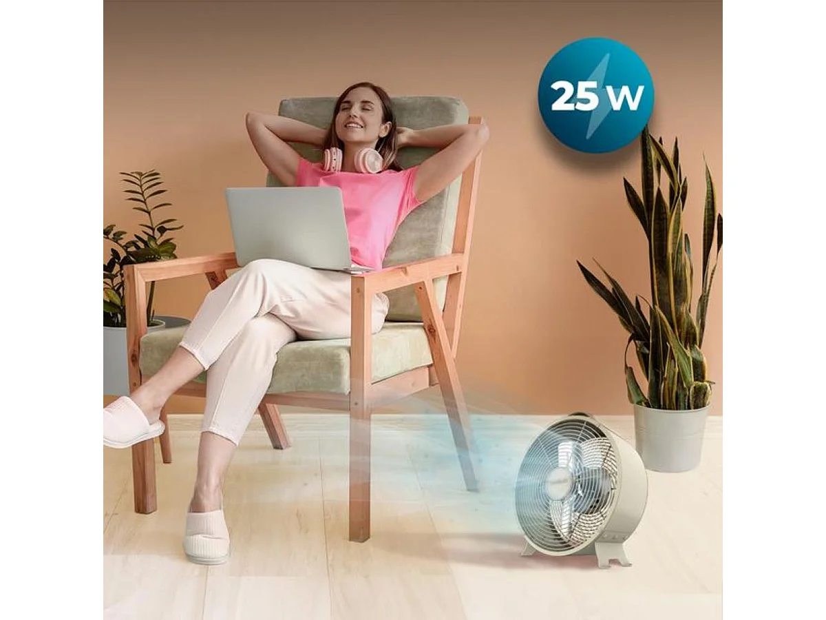 Ventilador de sobremesa Cecotec EnergySilence 400 RetroDesk 25W 4 aspas beige