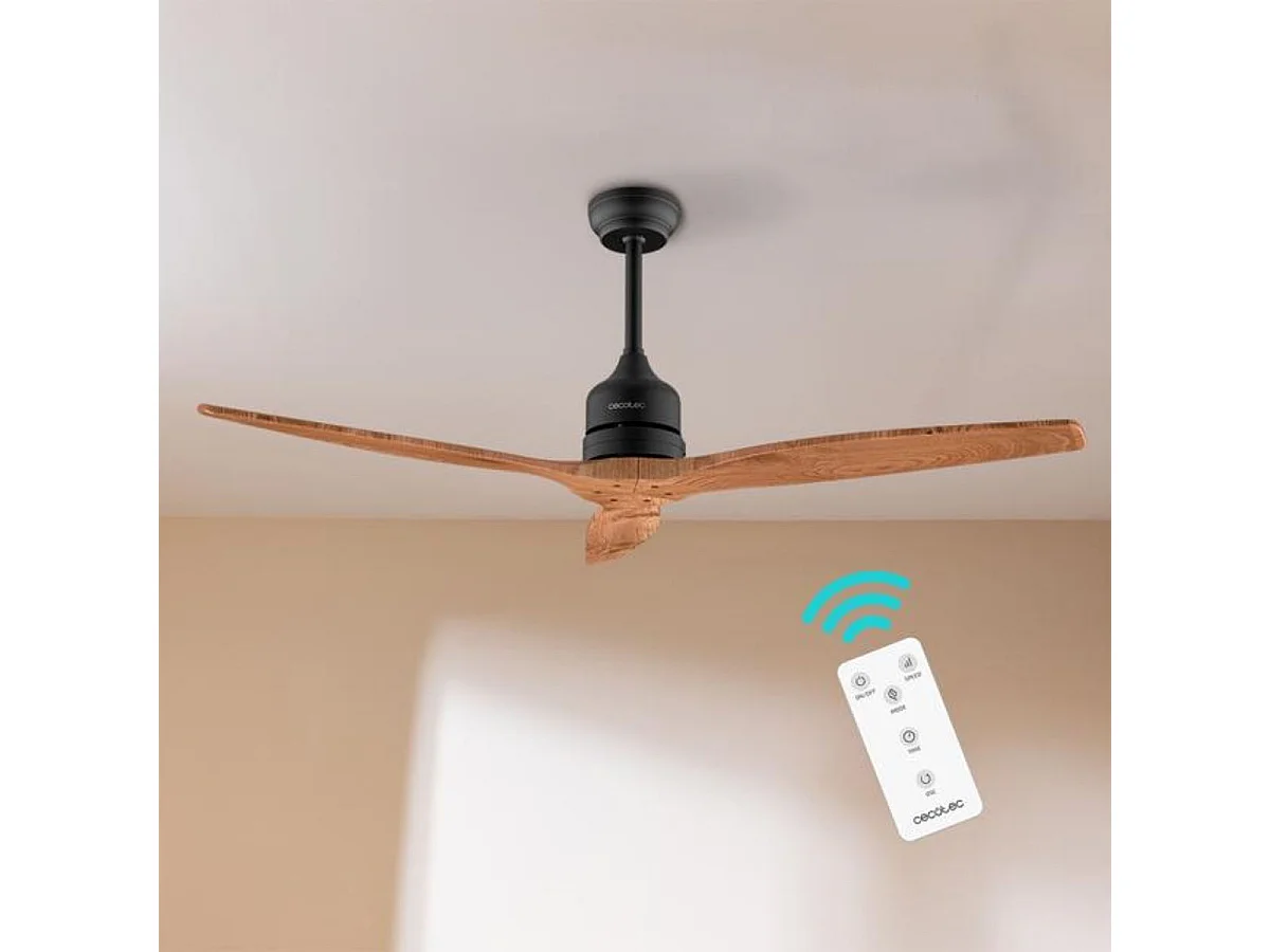 Ventilador de techo Cecotec EnergySilence Aero 5270 40W negro/madera Ø132 cm
