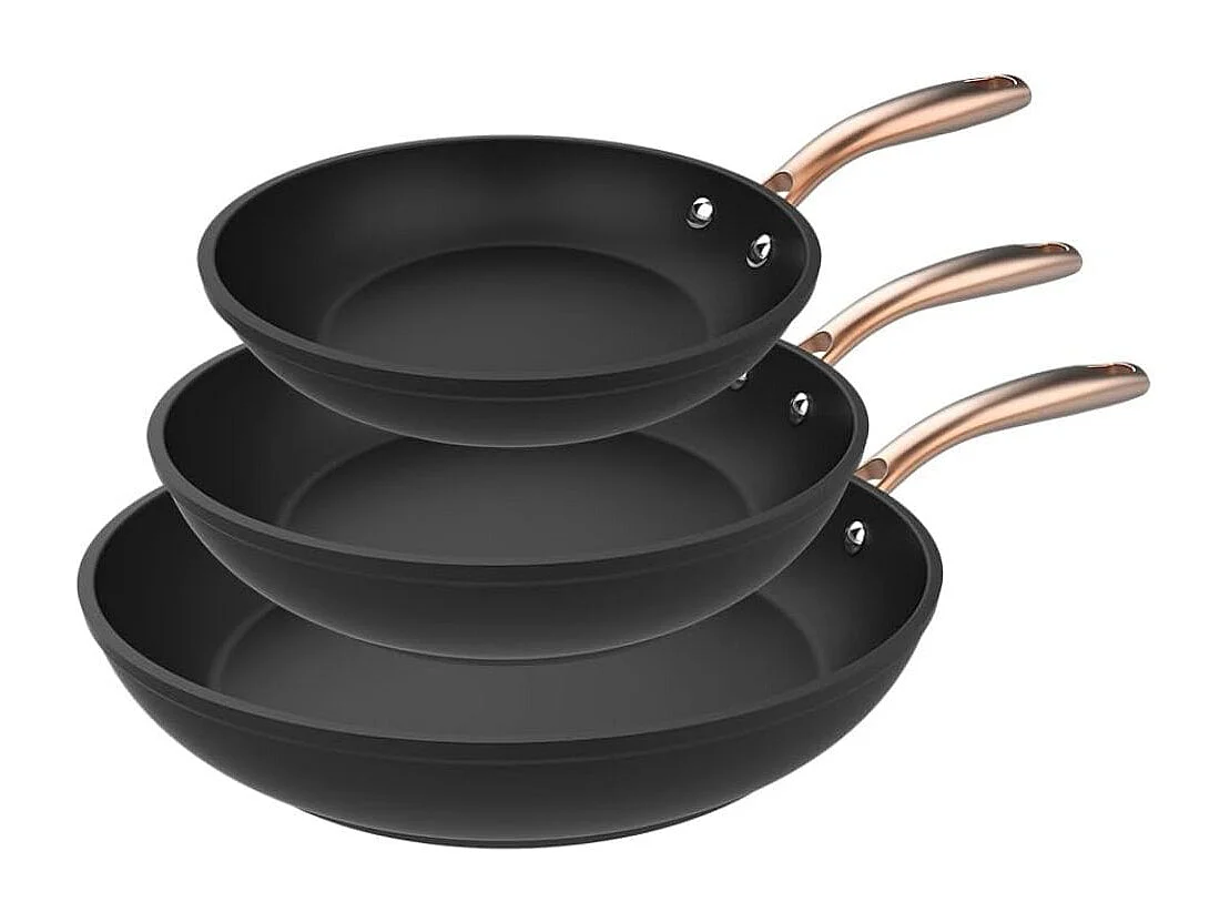 Set de 3 sartenes Cecotec Polka Fantasy Bucket aluminio forjado dorado Ø20/Ø24/Ø28 cm