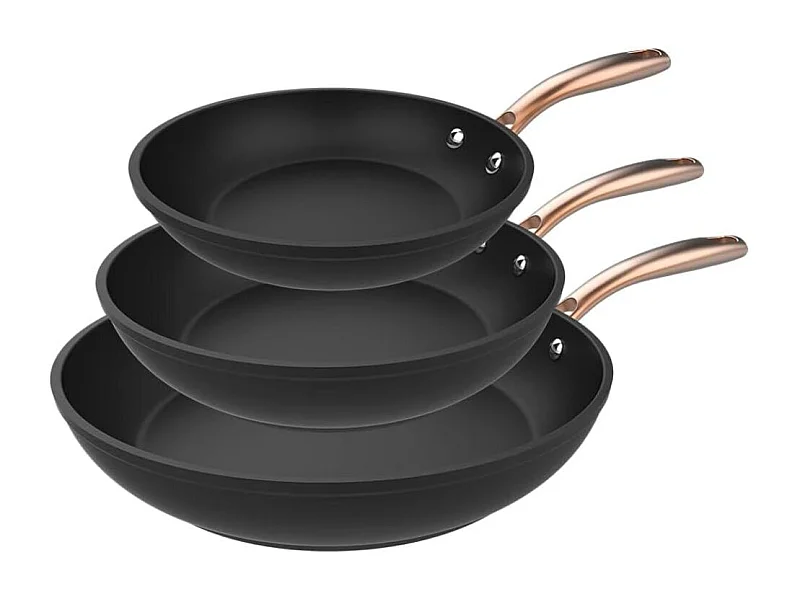 Set de 3 sartenes Cecotec Polka Fantasy Bucket aluminio forjado dorado Ø20/Ø24/Ø28 cm