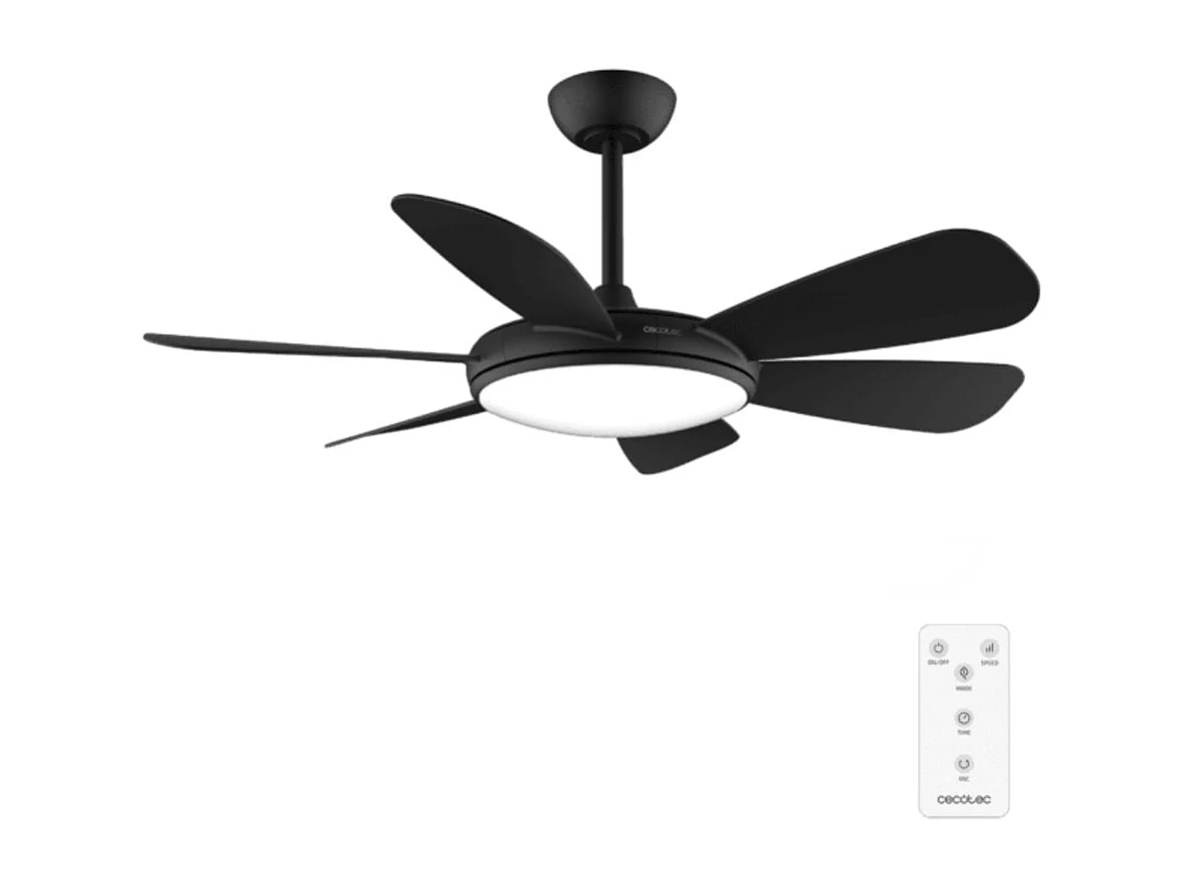Ventilador de techo EnergySilence Aero 5200 55W 6 aspas con mando a distancia negro Ø132 cm