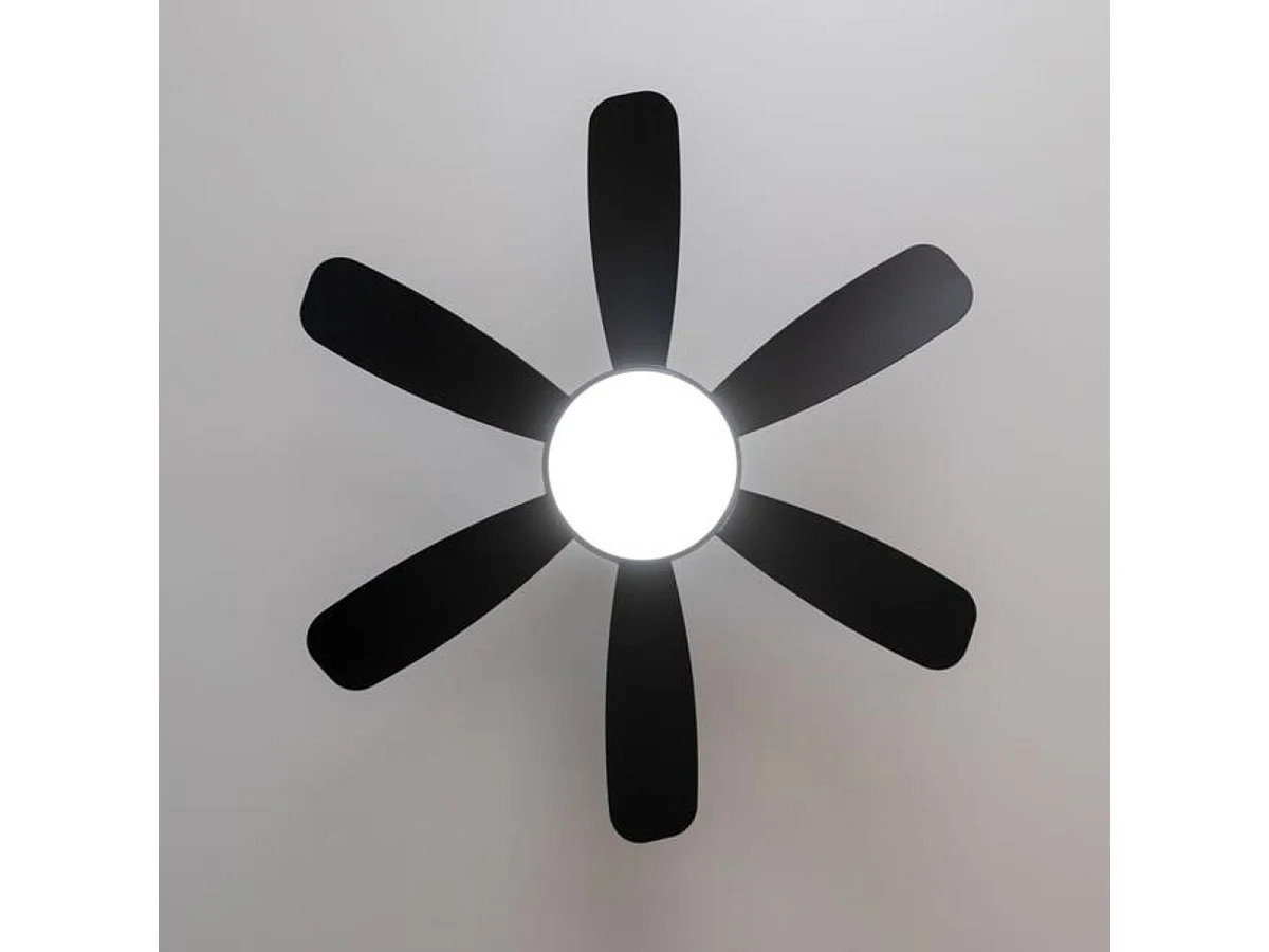 Ventilador de techo EnergySilence Aero 5200 55W 6 aspas con mando a distancia negro Ø132 cm