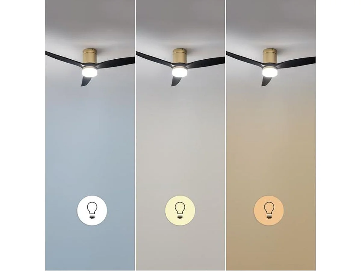 Ventilador de techo Cecotec EnergySilence Aero 5600 Aqua 40W 3 aspas Wifi dorado/negro Ø132 cm