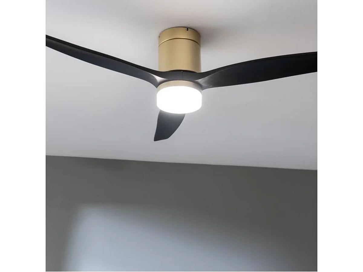 Ventilador de techo Cecotec EnergySilence Aero 5600 Aqua 40W 3 aspas Wifi dorado/negro Ø132 cm