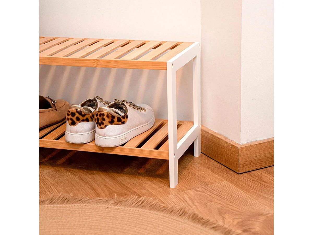 Zapatero MOA Vinthera 2 estantes bambú lacado natural 31x69x24,5 cm