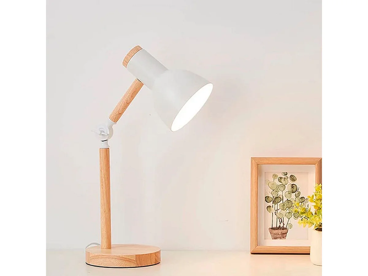 Flexo Teacher Bel Air 40W inclinación regulable blanco/natural Ø15x47 cm