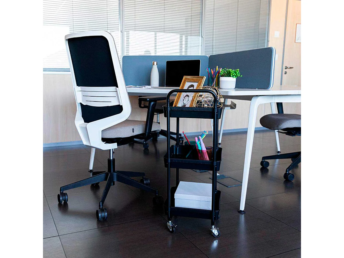 Carrito multiusos Garbo Quid 3 cestas negro 77x34,5x29,5 cm