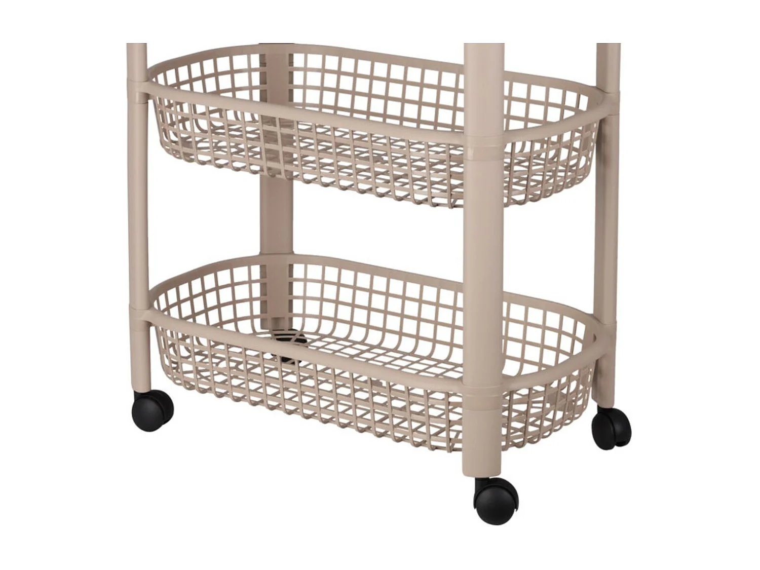 Carrito auxiliar 4 niveles con ruedas beige 78,8x26x46,5 cm