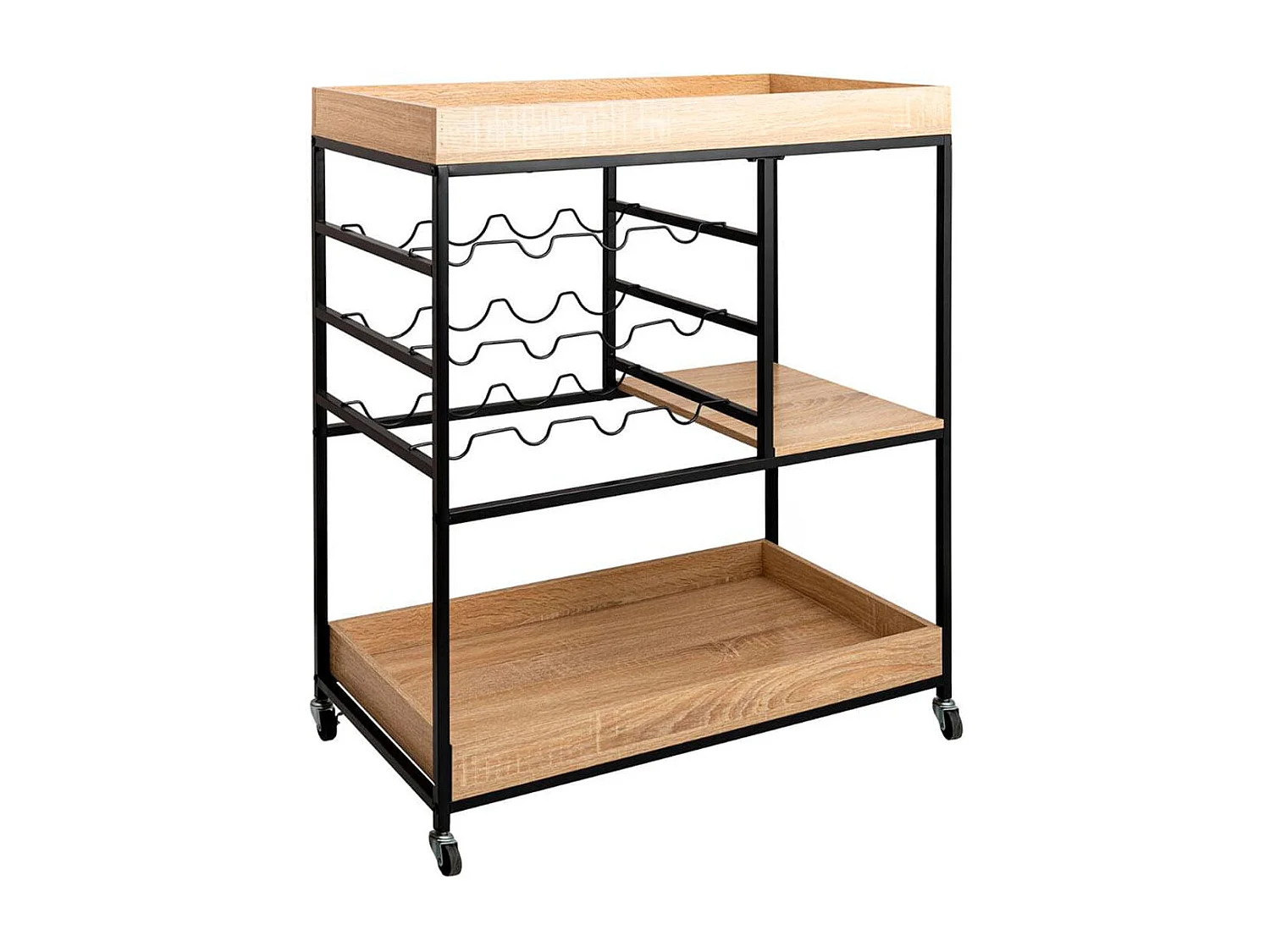 Carrito multiusos MOA Vinthera con ruedas madera 92x75x40 cm