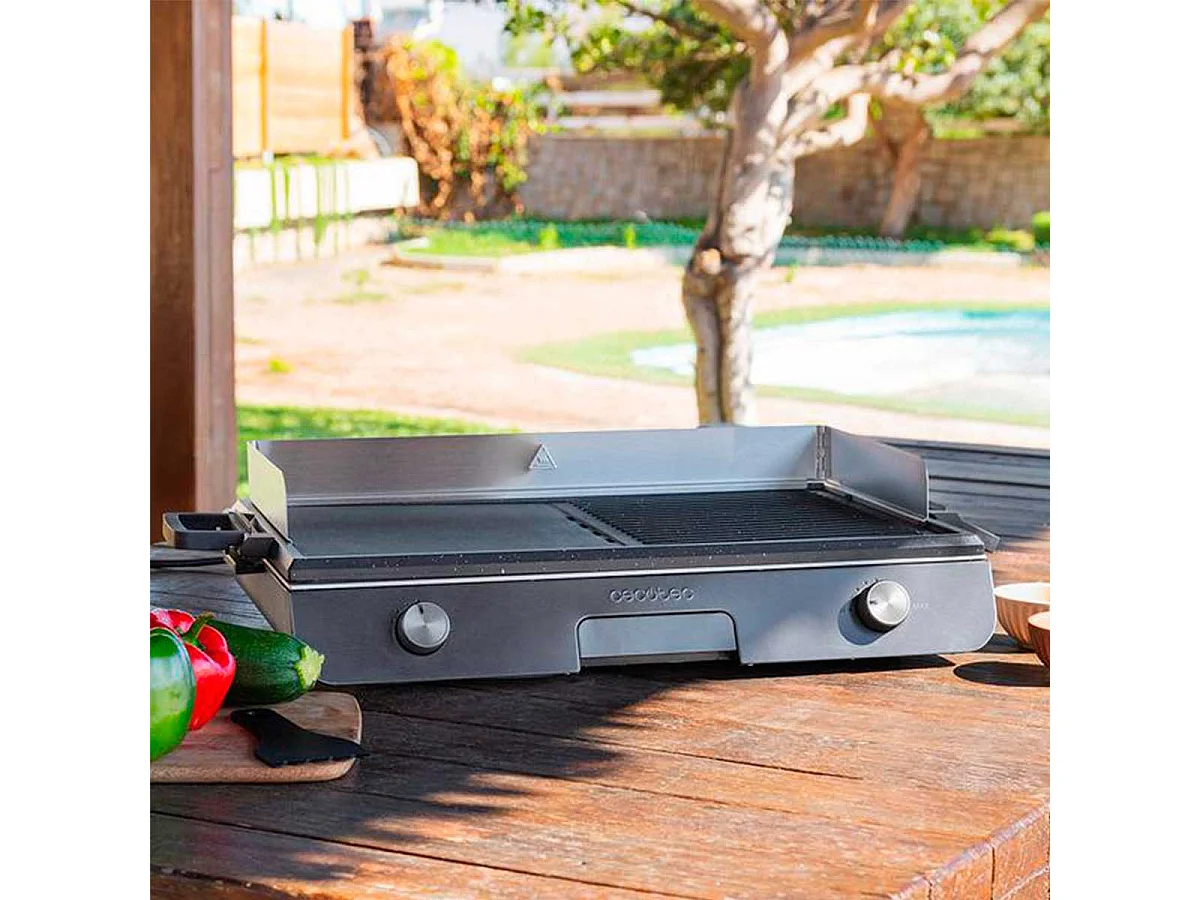 Barbacoa de sobremesa Cecotec PerfectRoast 3000 Inox 3000W 2 zonas mixtas gris